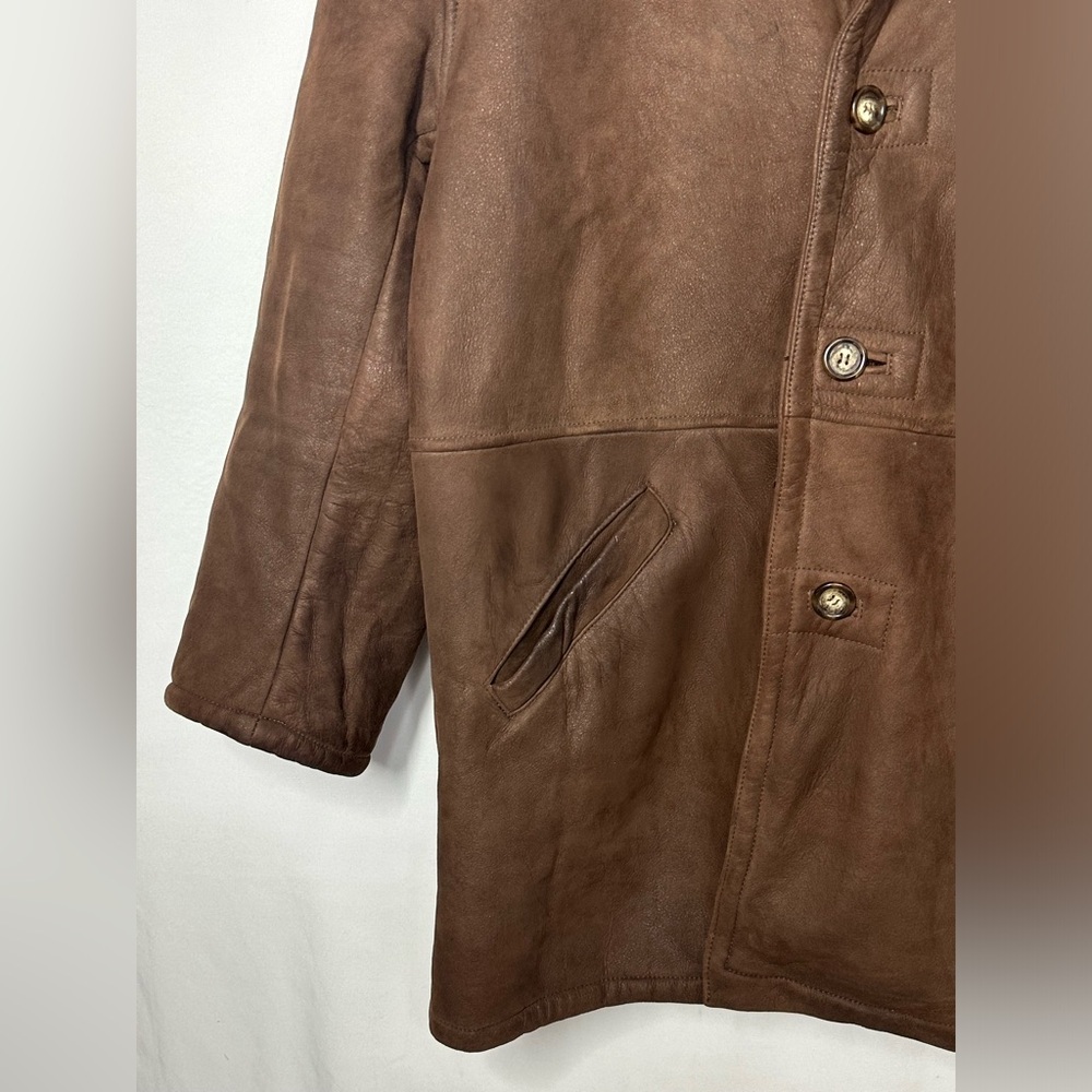#2644 vintage leather mens jacket Made by PIEL Juan Pina size 52 - Picture 5 of 16